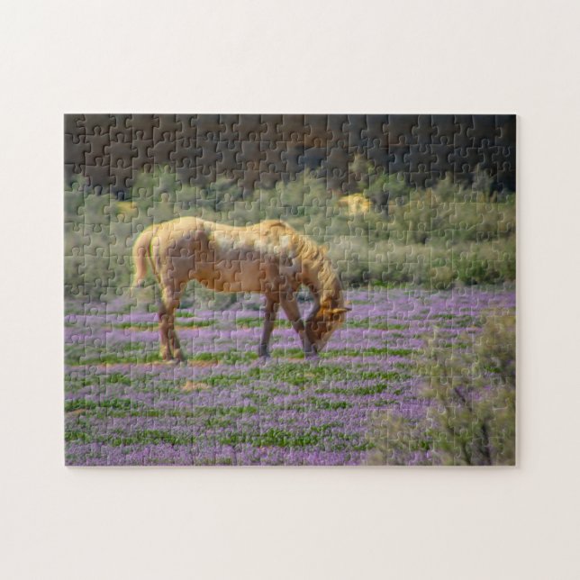 sol badar i en blomma i fält pussel (Horisontell)