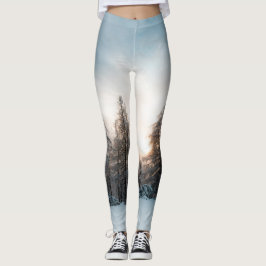 Sol bakom grisen träd leggings