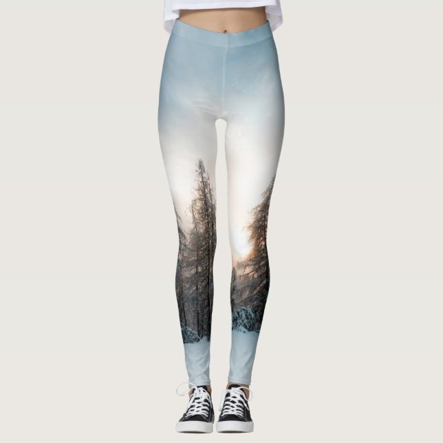 Sol bakom grisen träd leggings (Framsida)