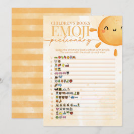 Sol Barns Bok Emoji Pictionary Shower Game Inbjudningar