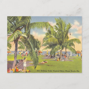 Sol Bathing, Tropical Himlar, Miami Beach, Florida Vykort