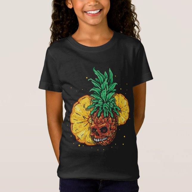 Sol Beach 2022 Skeleton Pineapple Fruit Tropical S T Shirt (Framsida)