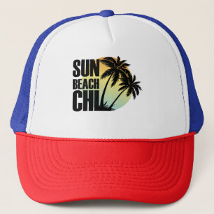 Sol, Beach & Chill Handflatan Träd-grafikhap Keps