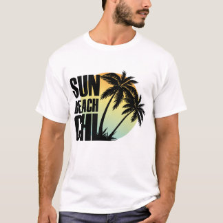 Sol, Beach & Chill Handflatan Träd Graphic Tee
