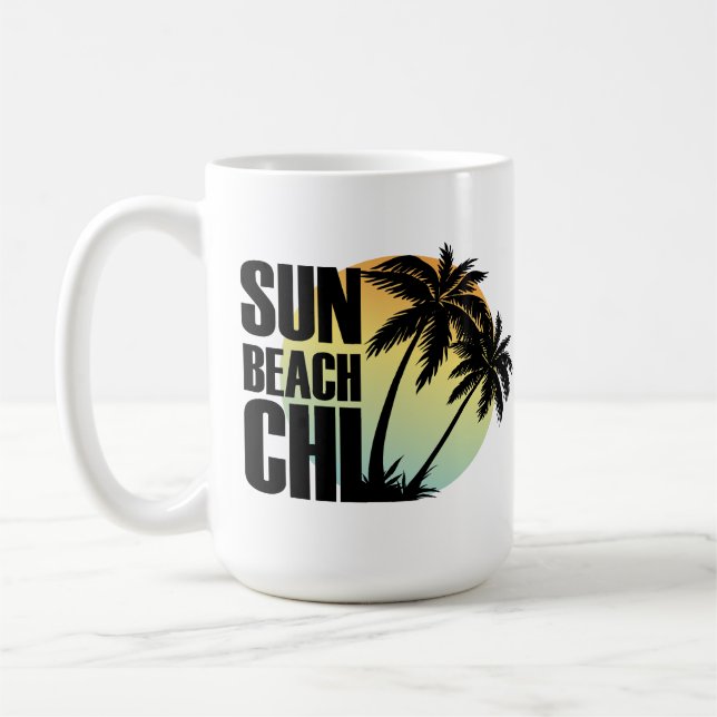 Sol, Beach & Chill Handflatan Träd Mugg (Vänster)