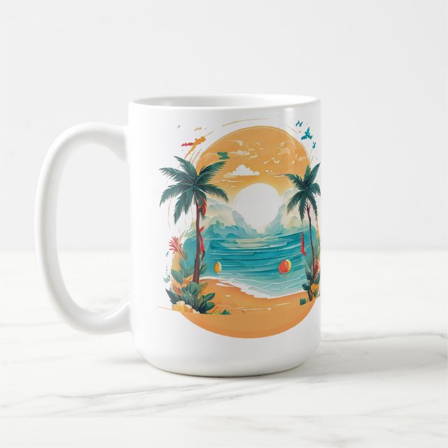 Sol Beach handflatan träd Kaffemugg (Vänster)