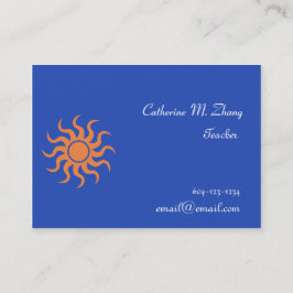 sol, blått visitkort