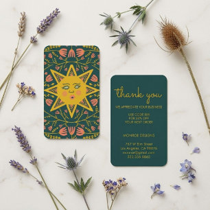 Sol & Blommande Vinrankor Elegant Boho TACK RABATT Visitkort