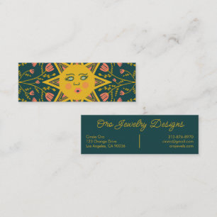 Sol Blommar Vines Elegant Boho Blommigt Unik Mini Visitkort