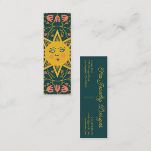 Sol Blommar Vines Elegant Boho Blommigt Unik Mini Visitkort