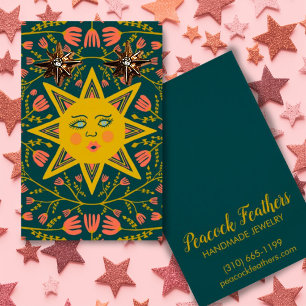 Sol & Blommigt Uppläsning av nekklace-kort för jud Visitkort