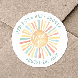 Sol Boho Baby Shower Runt Klistermärke