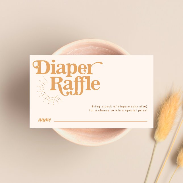 Sol Boho Diaper Raffle Biljett Baby Shower Tilläggskort (Skapare uppladdad)