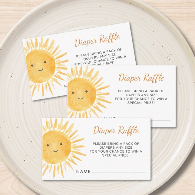 Sol Boho Diaper Raffle Biljett Baby Shower Tilläggskort (Skapare uppladdad)