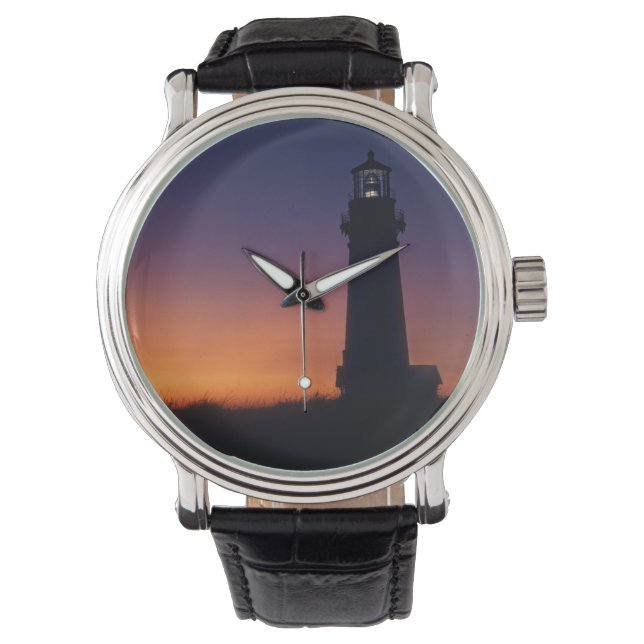 Sol boll sjunker ner vid den färgstarka horisonten armbandsur (Framsida)