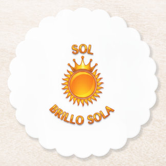 Sol Brillo Sola Sun Logo Coaster – Bright & Empowe Underlägg Papper