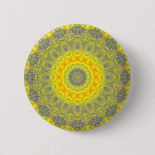 Sol Burst Gult Abstrakt Mandala-knapp Knapp (Framsida)