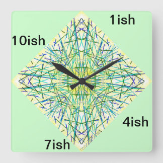 Sol Burst ish Wall Clock Fyrkantig Klocka