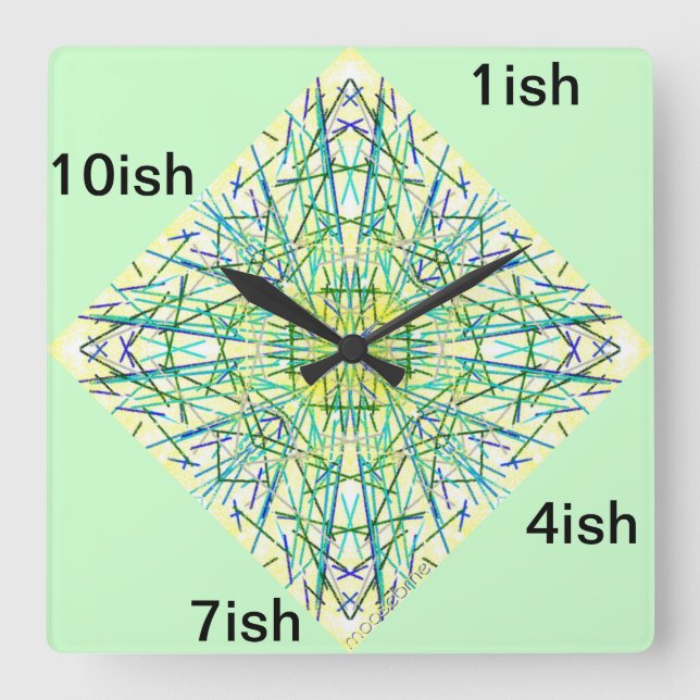 Sol Burst ish Wall Clock Fyrkantig Klocka (Framsida)