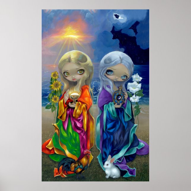 Sol Child and Måne Child ART PRINT-gudinna Poster (Framsidan)