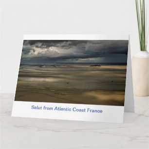 Sol cloudy Beach färg Frankrike Mont-Saint-Michel Kort