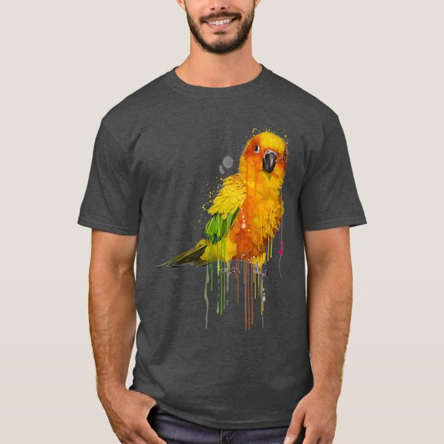 Sol Conure Cute Conure Parrot T Shirt (Framsida)