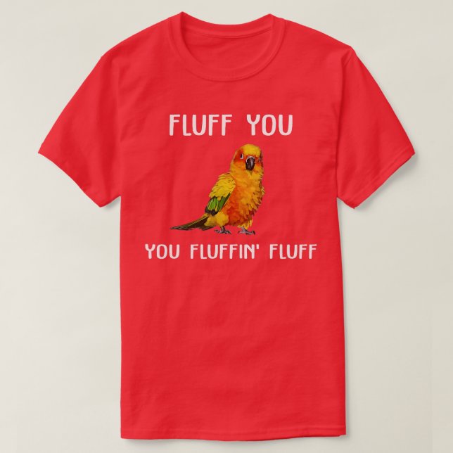 Sol Conure Fluff du bedrar papegojfåglar T Shirt (Design framsida)