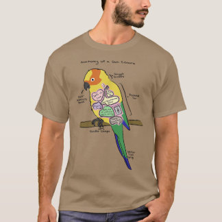 Sol Conure Funny Parrot Anatomy of a Sol Conure T Shirt