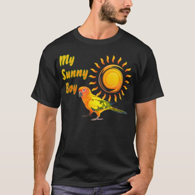 Sol Conure Parrot Sunny Sunshine Boy T Shirt (Framsida)