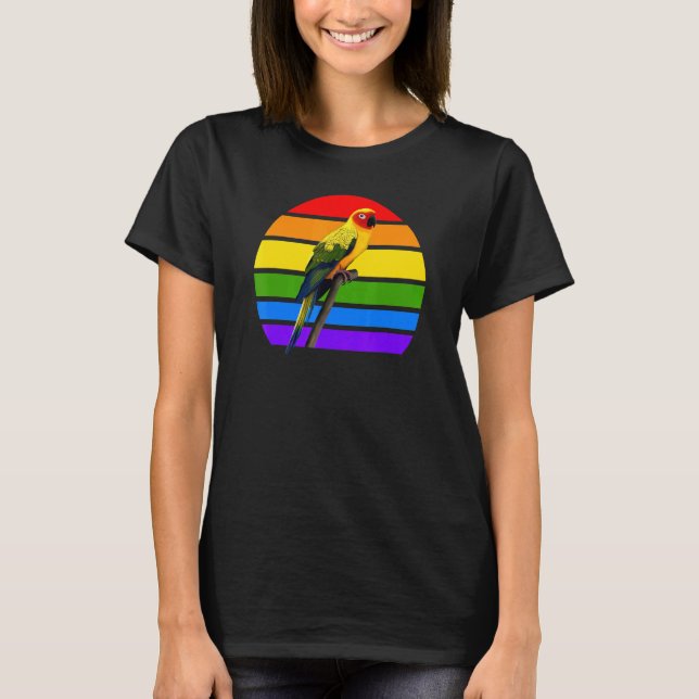 Sol Conure Rainbow Bird Fågelskådare Diversity Bir T Shirt (Framsida)
