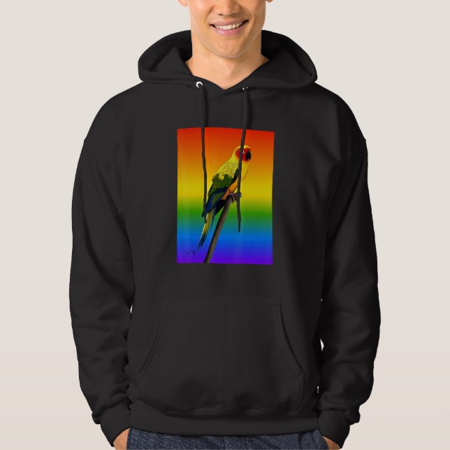 Sol Conure Regnbåge Fågel Fågel Fågelskådare Mångf Hoodie (Framsida)