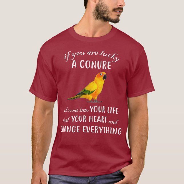 Sol Conure Shirt Conure Parrot Bird Change T Shirt (Framsida)