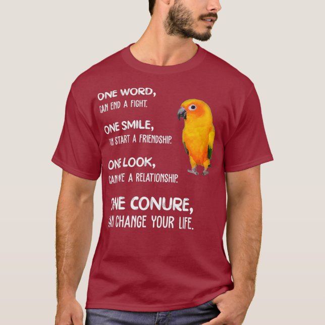 Sol Conure Shirt One Conure Parrot Bird Change T (Framsida)
