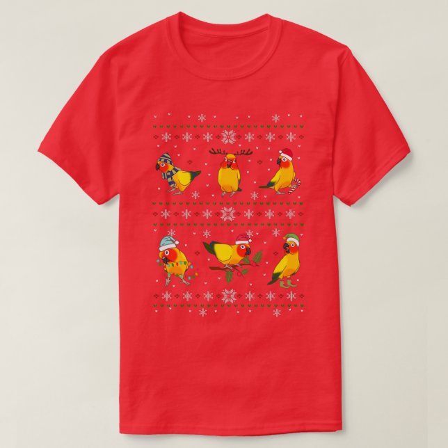 Sol Conure Ugly jul T Shirt (Design framsida)