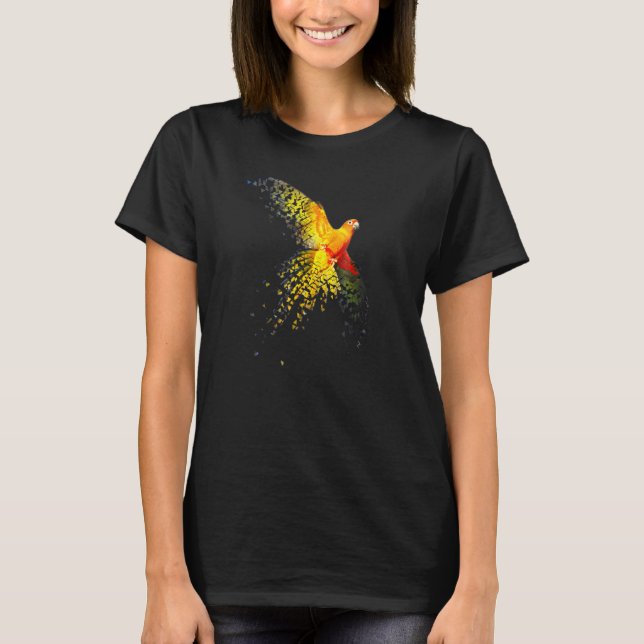 Sol Conure-vackert utspridd flygdesign T Shirt (Framsida)