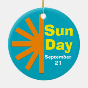 Sol-dagen för solenergi julgransprydnad keramik