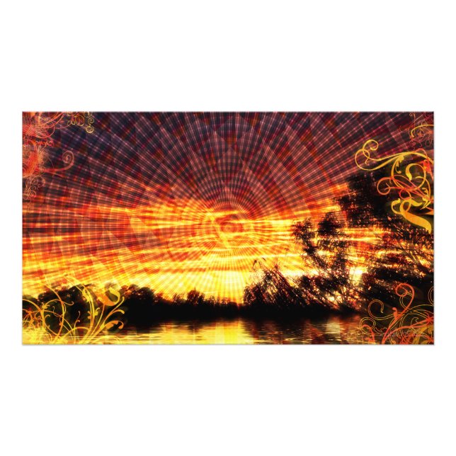 Sol Decor Sunset Fantasy Art Photo Fototryck (Framsidan)