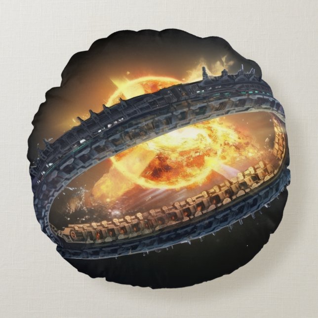 Sol-Dödarvapen Kudd Rund Kudde (Framsidan)