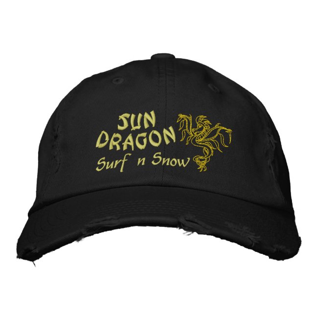 Sol Dragon Surfa och Snö Broderad Keps (Framsida)