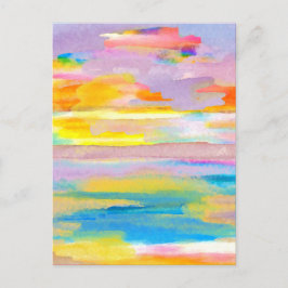 Sol Drama 2 Ocean Sea Älskare Colorful Art Vykort