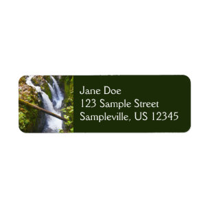 Sol Duc Falls I vid Olympic National Park Returadress Etikett