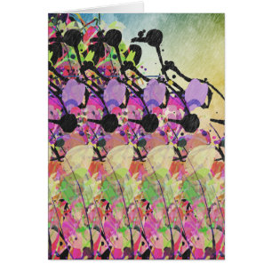Sol duschar på blommor hälsningskort