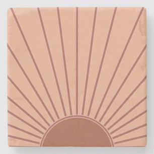 Sol Earth Tones Sunrise Brown Rust Retro Sunshine Stenunderlägg