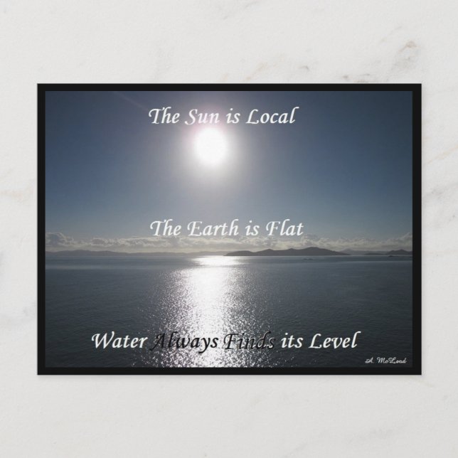 Sol Earth Vatten vykort - FLat Earth Meme (Framsida)