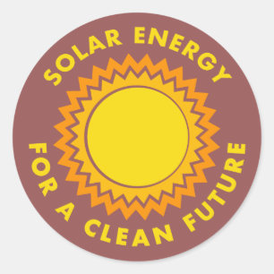 Sol- energi för en ren framtid runt klistermärke