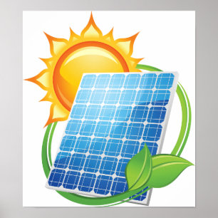 Sol- energiaffisch poster