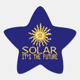 Sol- energiframtid stjärnformat klistermärke