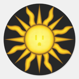 Sol- energiklistermärke runt klistermärke