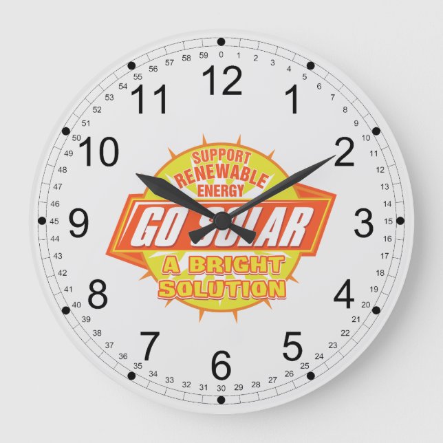 Sol- energilösning stor klocka (Framsida)