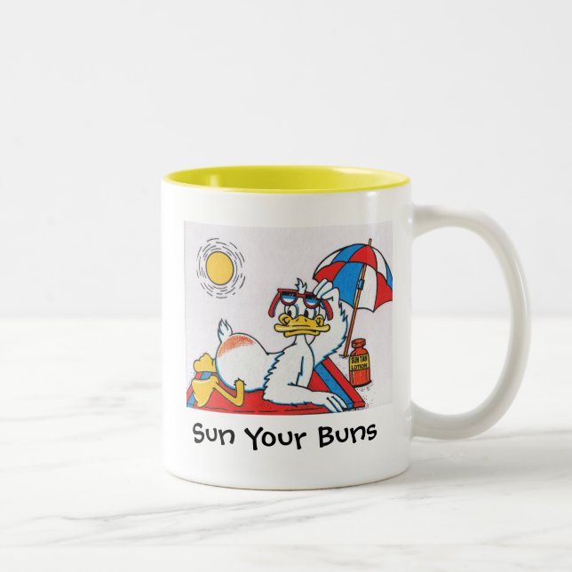 Sol er Buns Vacation Humor Två-Tonad Mugg (Höger)